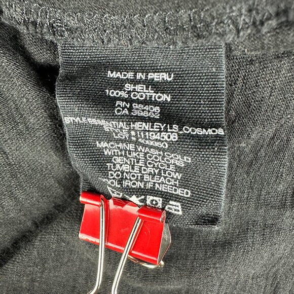 Theory Henley Mens Medium Black Cotton Knit Button Neck Long Sleeve Pullover - Picture 5 of 7